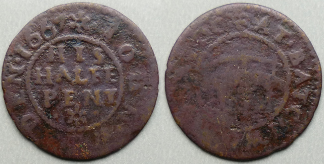 Batchworth Bridge, John Weaden 1667 halfpenny